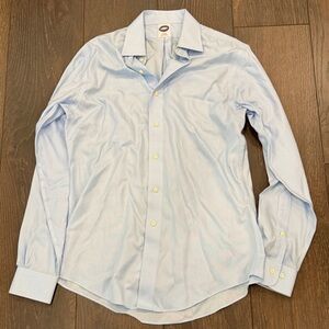 Slim Fit Light Blue Dress Shirt, Non-Iron Cotton, Size 15-4/5